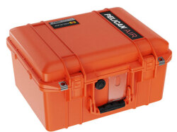 PELICAN(ペリカン) 1507 エアケース フォーム付き オレンジ 24L プッシュボタンラッチ付き [015070-0001-150] 1507 Air Case with Form Orange