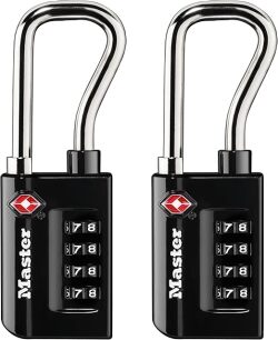 Master Lock マスターロック 南京錠 TSAロック 2個セット 4桁ダイヤルロック ラゲッジロック ブラック [4696T]