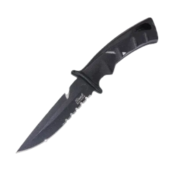 AQUATEC アクアテック ダイブナイフ [KN-240SP] 高耐食 ステンレス ブラックマットパウダーコート 全長:240ｍｍ 刃渡り:115ｍｍ