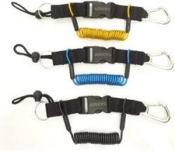AQUATEC （アクアテック） スナッピーコイル コイルランヤード ダブルステンレスカラビナ付き  [CR-430]