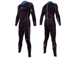 AQUALUNG（アクアラング）5.5mmプレザント・ウェットスーツ メンズ ブラック/ブルー 両面ジャージ 手足首ファスナー付き 日本人向け既製フルスーツ