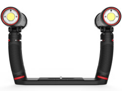 SEALIFE（シーライフ）Sea Dragon Duo 6000F ダブルグリップ＆ダブルトレーセット [SL691] ×2灯 自動調光 フォトライト ビデオライト 国内正規品 水中LEDライト ワイド 120°100m防水 5000K 充電式 ボタンスイッチ 水中カメラ 水中撮影 スキューバダイビング