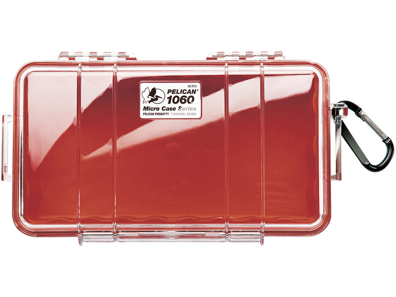 PELICAN（ペリカン） マイクロケース 1060 RED/CLEAR [レッド/クリア] [1060-028-100] 透明 携帯電話 デジカメケース 保護ケース スキューバダイビング ハードケース