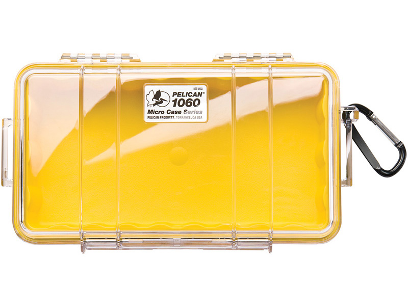 PELICAN（ペリカン） マイクロケース 1060 YELLOW/CLEAR [イエロー/クリア] [1060-027-100] 透明 携帯電話 デジカメケース 保護ケース スキューバダイビング ハードケース