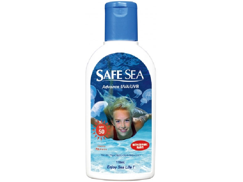 SAFE SEA（セーフシー）SPF50 ボトルタイプ ADVANCE UVA/UVB SPF50 + ・PA + + 日焼け＆クラゲの攻撃をシャットアウト