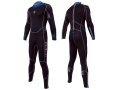 AQUALUNG（アクアラング）5.5mmプレザント・ウェットスーツ メンズ ブラック/ブルー 両面ジャージ 手足首ファスナー付き 日本人向け既製フルスーツ