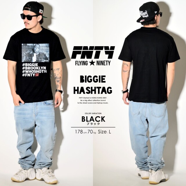 Fnty フライングナインティ 半袖teeシャツ Biggie Hashtag Fn 6v1364