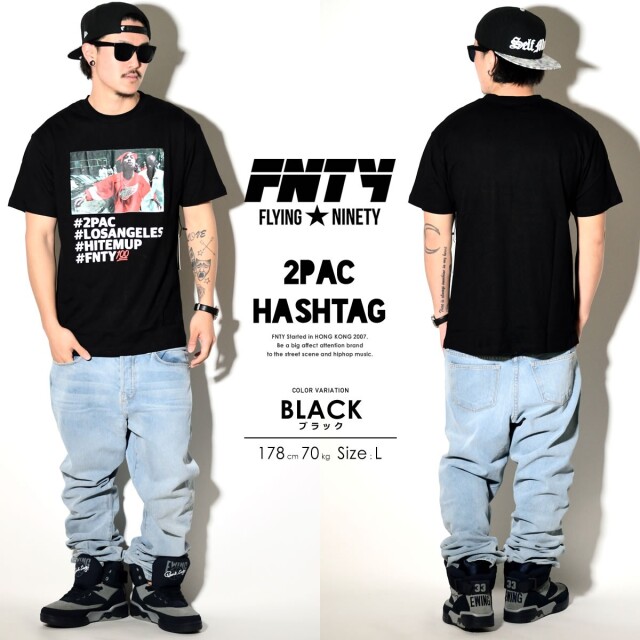 Fnty フライングナインティ 半袖teeシャツ 2pac Hashtag Fn 6v1365 Fnty フライングナインティ 半袖teeシャツ 2pac Hashtag Fn 6v1365