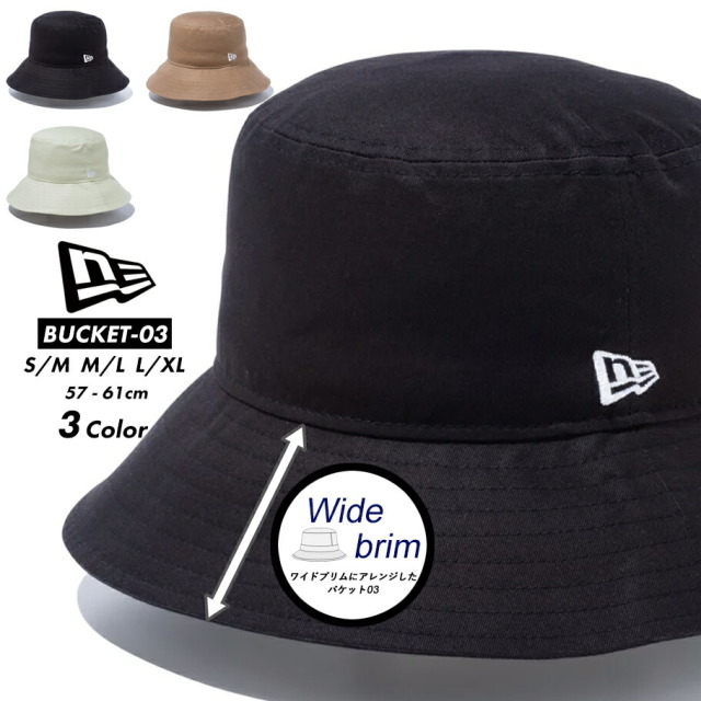 ニューエラ ハット 帽子 Bucket 03 つば長め バケットハット メンズ 