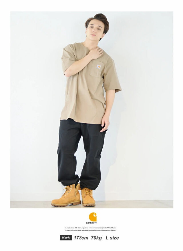 carhartt カーハート Tシャツ メンズ 大きいサイズ 半袖 胸ポケット M 