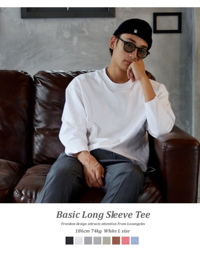 PHENOMシャツ99  bboy 2XL ビックシルエット9分丈 ロンT Tシャツ メンズ 長袖 無地