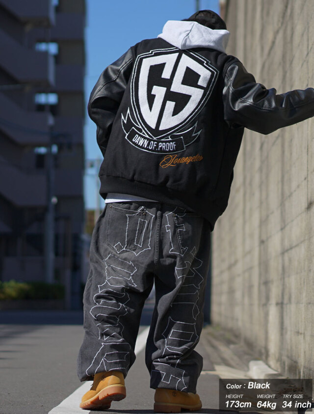 デニム ジーンズ パンツ ストリート ロゴ 韓国系 S~XL b3065 27691_rakuten.jpg