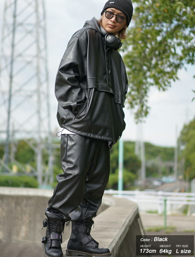 DOP レザー セットアップ メンズ 大きいサイズ マウンテンパーカー  