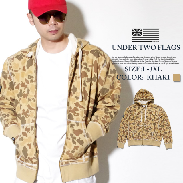 UNDER TWO FLAGS アンダートゥーフラッグス ジップパーカー