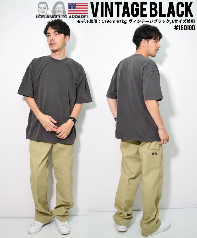新品LOS ANGELES APPAREL ガーメントビンテージブラック　S 新品LOS ANGELES APPAREL ガーメントビンテージブラック S