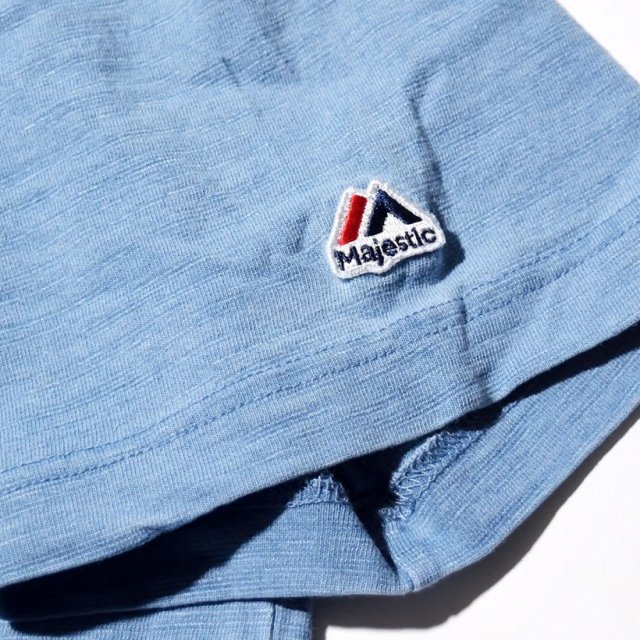 売れ筋商品|||マジェスティック Tシャツ レディース  Powder Blue MAJESTIC マジェスティック tシャツ 半袖tシャツ メンズ 胸