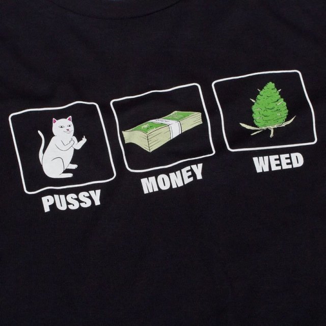 Ripndip リップンディップ Tシャツ メンズ 半袖 猫 ネコ ストリート系 ファッション U Y Money Weed Tee 服 通販