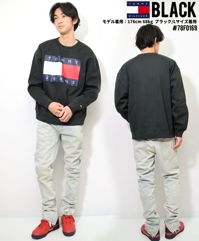 新品未使用　トミージーンズ　ロゴ　トレーナー セール】フラッグロゴスウェット（スウェット）｜TOMMY JEANS