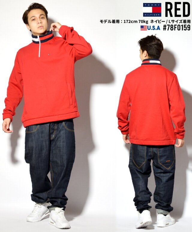 トミーヒルフィガー Tommy Hilfiger モックネックハーフジップトレーナー メンズ 裏起毛スウェット Usaモデル Flags Qz Mock 78f0159