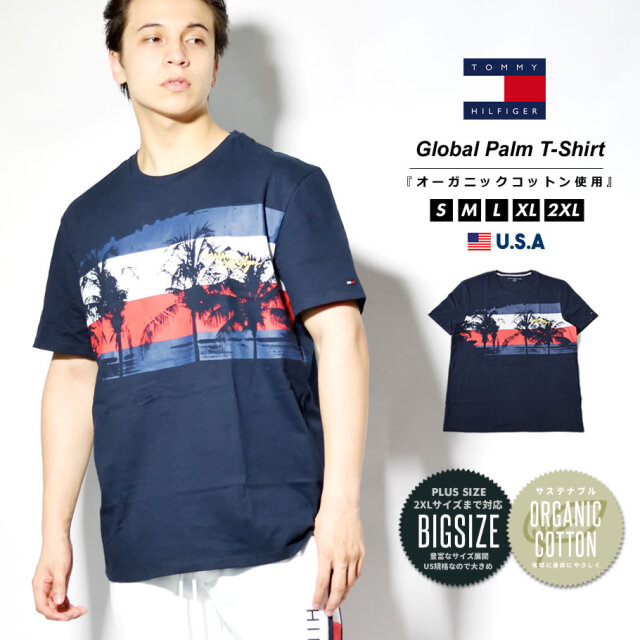 トミーヒルフィガー Tommy Hilfiger Tシャツ メンズ Global Plam Tee 78j3225