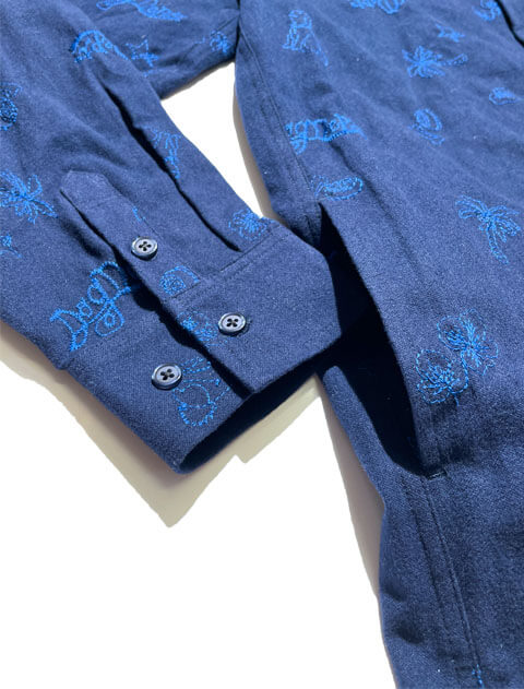 刺繍ロングシャツ ブランドのドッグデプト/DOG DEPT