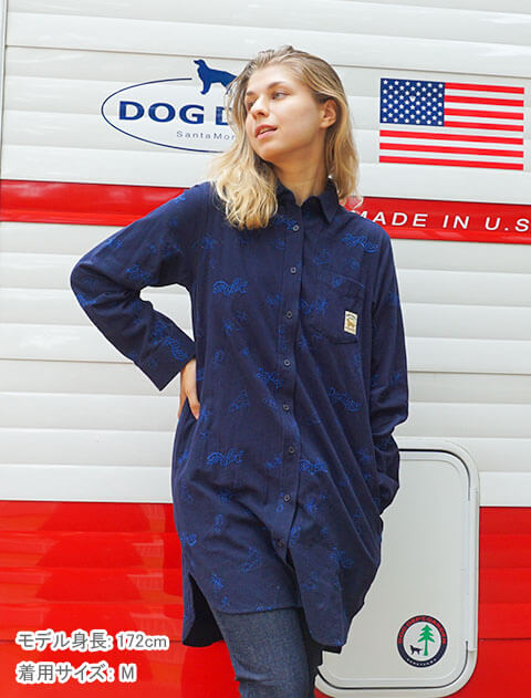刺繍ロングシャツ ブランドのドッグデプト/DOG DEPT
