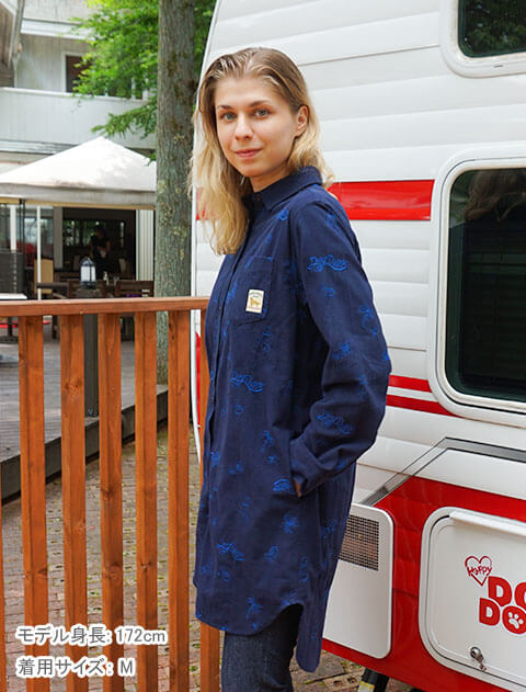 刺繍ロングシャツ ブランドのドッグデプト/DOG DEPT