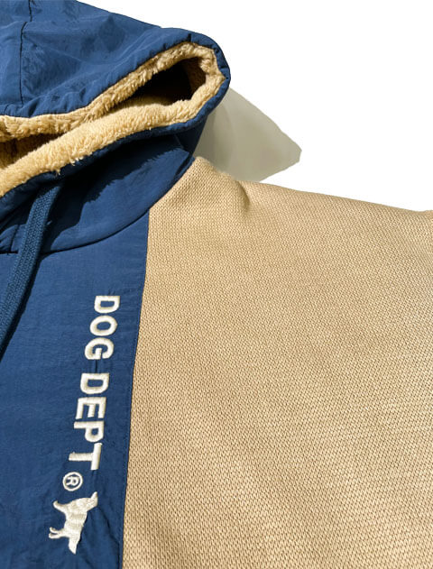 シャギーボア切り替えパーカー   ブランドのドッグデプト/DOG DEPT