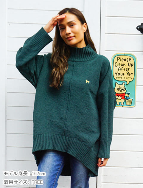 WOMEN】モールニットハイネック