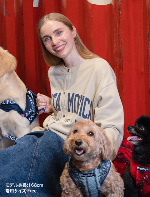 前開きロゴカーデスウェット   ブランドのドッグデプト/DOG DEPT