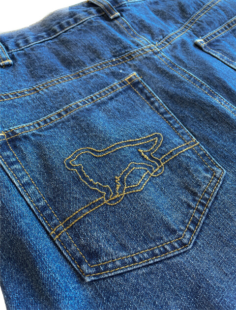 デニムバックプリーツロングスカート ブランドのドッグデプト/DOG DEPT