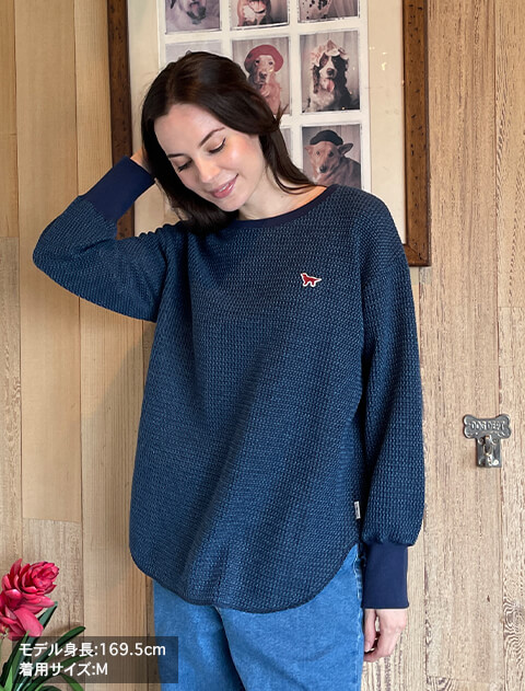 撚り糸配色ワッフルプルオーバー   ブランドのドッグデプト/DOG DEPT