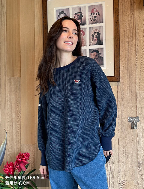 撚り糸配色ワッフルプルオーバー   ブランドのドッグデプト/DOG DEPT