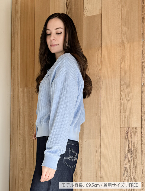 ポコポコストライプボタンカーディガン   ブランドのドッグデプト/DOG DEPT