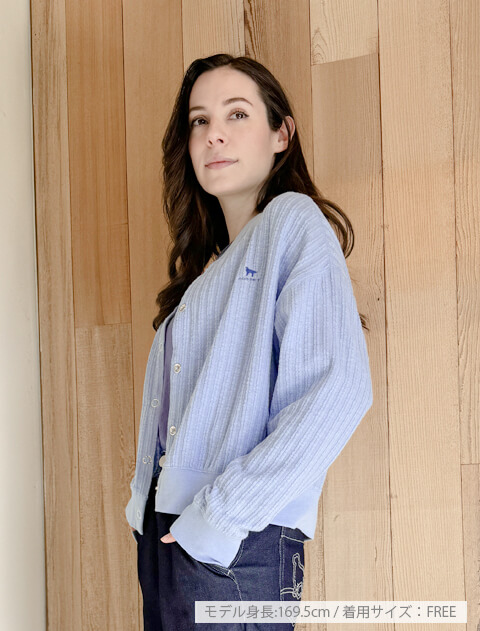 ポコポコストライプボタンカーディガン   ブランドのドッグデプト/DOG DEPT