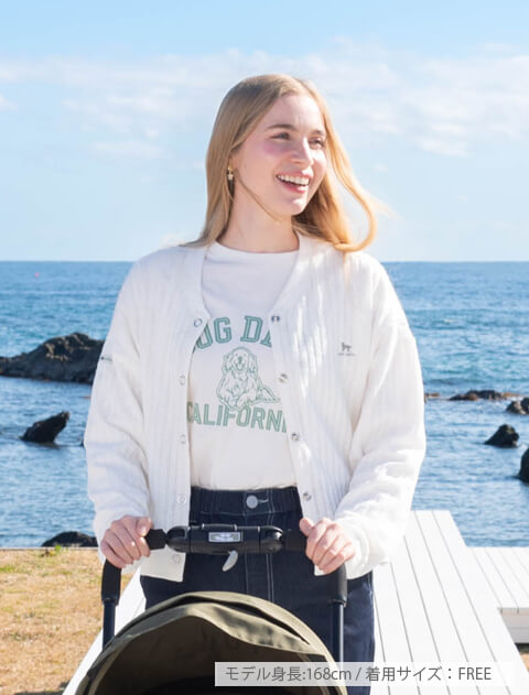 ポコポコストライプボタンカーディガン   ブランドのドッグデプト/DOG DEPT