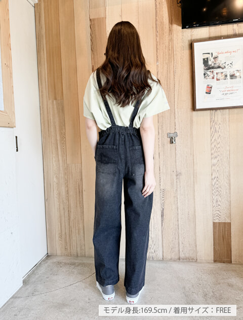 タグ付き　ドッグデプト　サロペット　パンツ　オールインワン　ウエスト／胸元ゴムＦ WOMEN】サロペ風サス付きパンツ