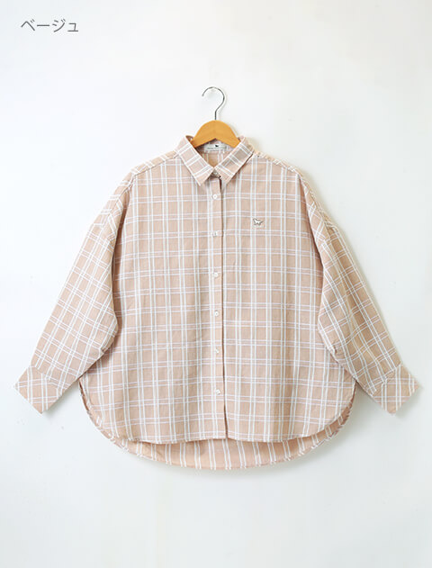 デニムチェックサークルシャツ    ブランドのドッグデプト/DOG DEPT