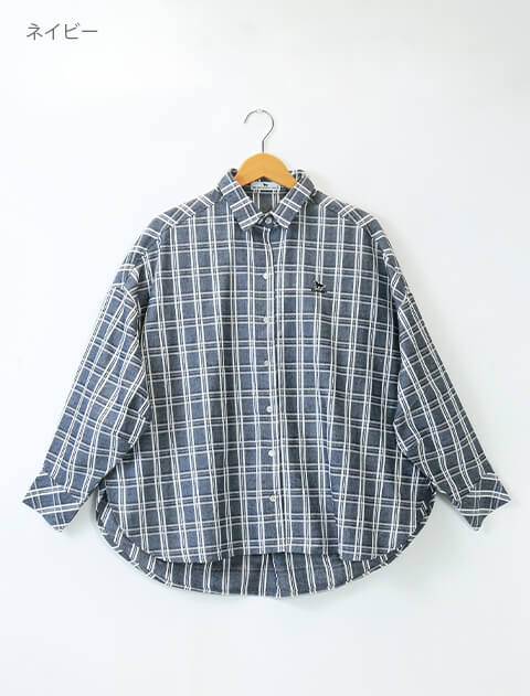 デニムチェックサークルシャツ    ブランドのドッグデプト/DOG DEPT