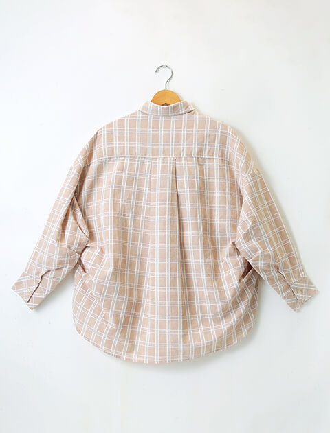 デニムチェックサークルシャツ    ブランドのドッグデプト/DOG DEPT