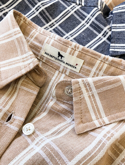 デニムチェックサークルシャツ    ブランドのドッグデプト/DOG DEPT