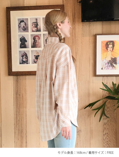 デニムチェックサークルシャツ    ブランドのドッグデプト/DOG DEPT