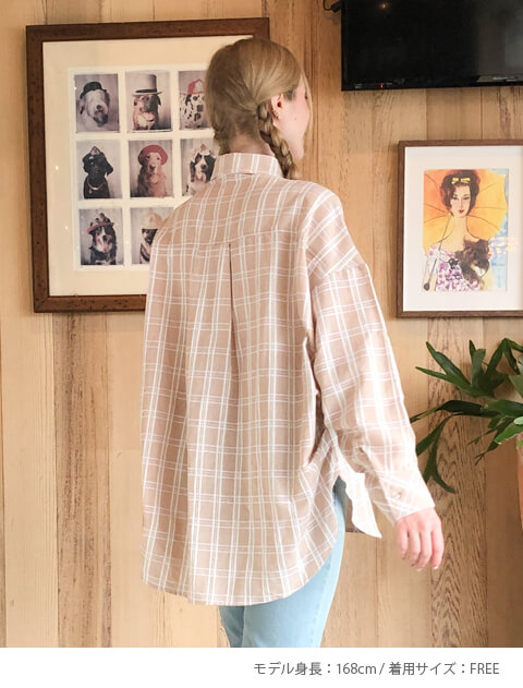 期間限定アウトレット》【WOMEN】デニムチェックサークルシャツ