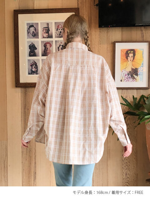 デニムチェックサークルシャツ    ブランドのドッグデプト/DOG DEPT