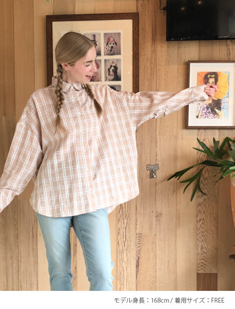 デニムチェックサークルシャツ    ブランドのドッグデプト/DOG DEPT