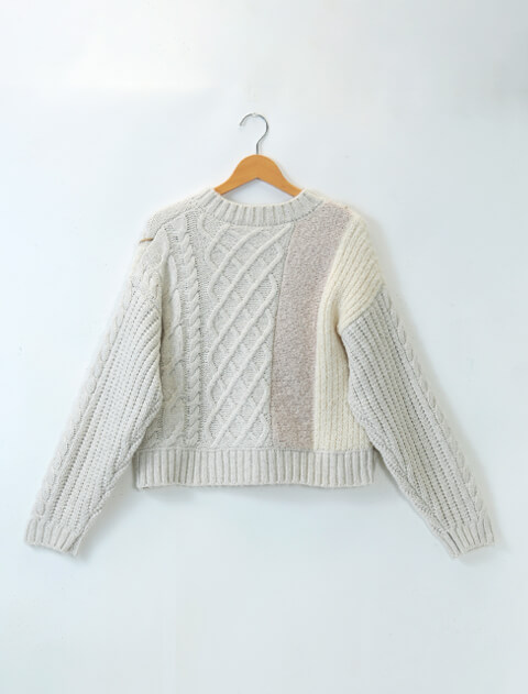 パッチワーククルーカーデ   ブランドのドッグデプト/DOG DEPT