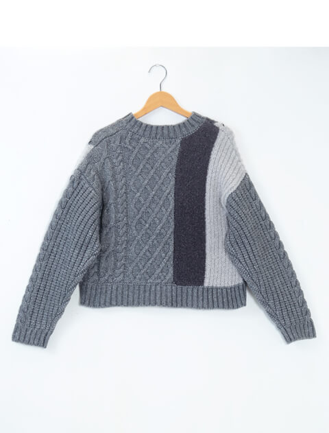 パッチワーククルーカーデ   ブランドのドッグデプト/DOG DEPT