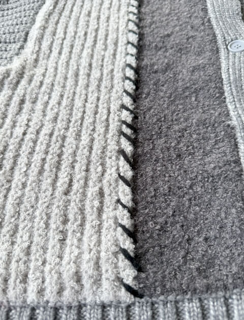 パッチワーククルーカーデ   ブランドのドッグデプト/DOG DEPT