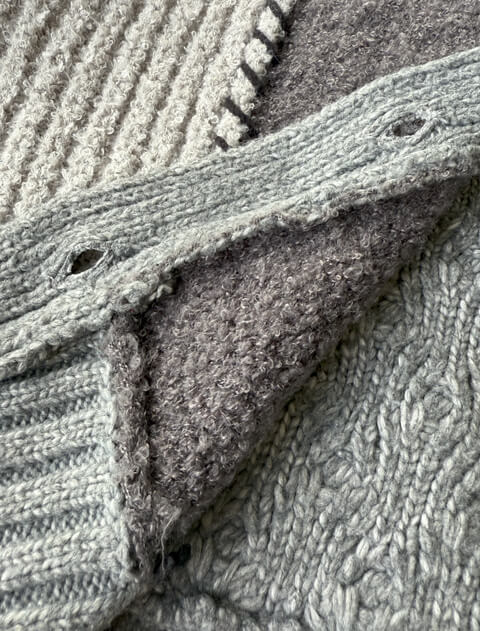 パッチワーククルーカーデ   ブランドのドッグデプト/DOG DEPT