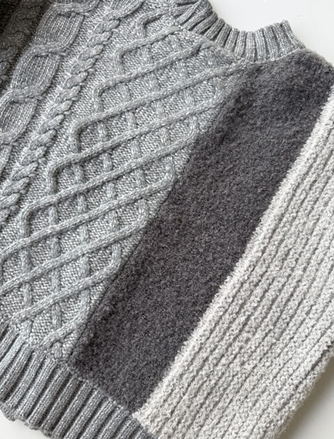 パッチワーククルーカーデ   ブランドのドッグデプト/DOG DEPT